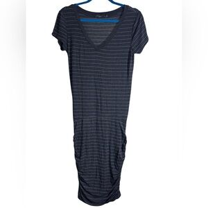 PrAna Foundations Ruched V-Neck Dress Small Pockets